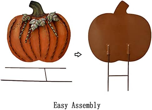 Metal Pumpkin Garden Stake - Autumn Decor Yard Sign