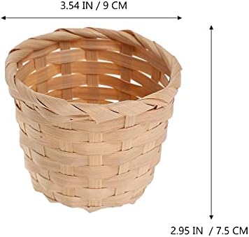 10pcs Mini Bamboo Storage Basket Fruit Holder Woven Basket Plant Container
