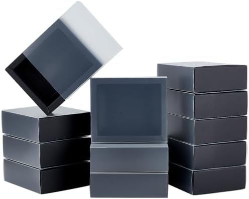 BENECREAT 12 Pack Kraft Gift Boxes with PVC Window