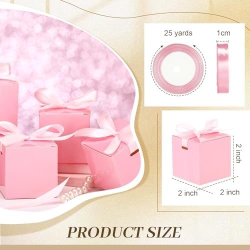 48 Pcs 2x2x2 Inch Mini Gift Boxes with Ribbon Set