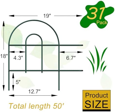 Decorative Garden Folding Border Fence 18in X 50ft