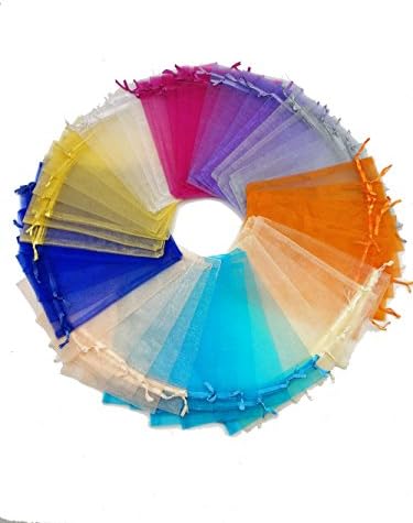 Ankirol 50pcs Large Sheer Organza Gift Bags Drawstring Pouches