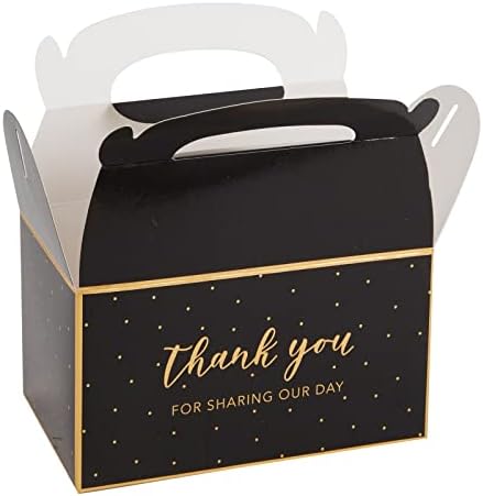 Sparkle and Bash Black Gold Party Favor Boxes 24-Pack