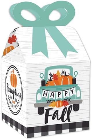 Big Dot of Happiness Happy Fall Truck Bow Boxes Set of 12