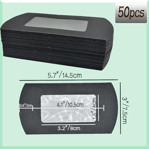50Pcs Mini Cookie Box with Window Gift Packaging for Parties