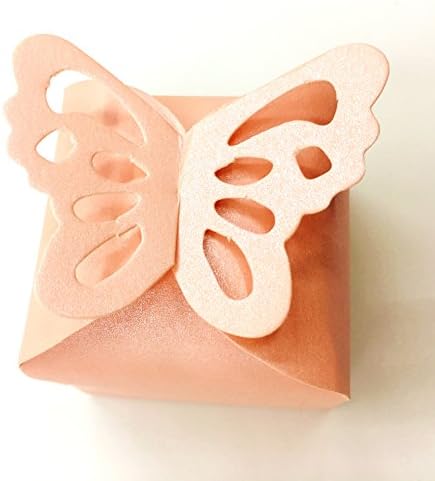 Pink Butterfly Candy Treat Boxes Wedding Favors