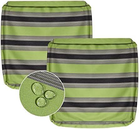 24x24x4 Inch Green Outdoor Cushion Covers 2 Pack