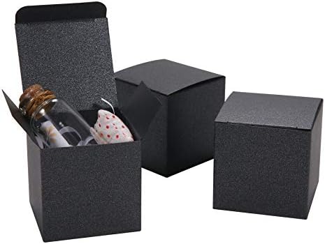Quotidian Black Foldable Small Gift Boxes 2x2x2 Inch Pack of 20