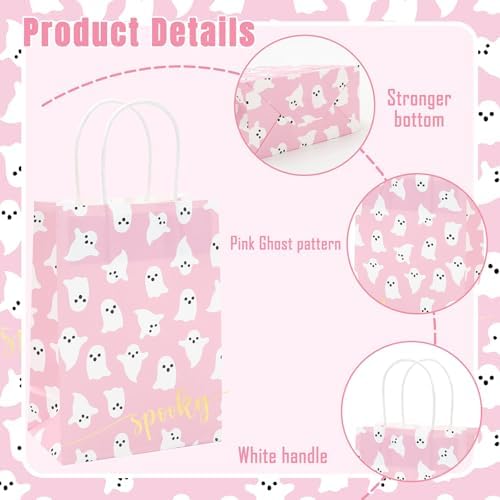 JarThenaAMCS 24Pcs Halloween Paper Gift Bags with Handles