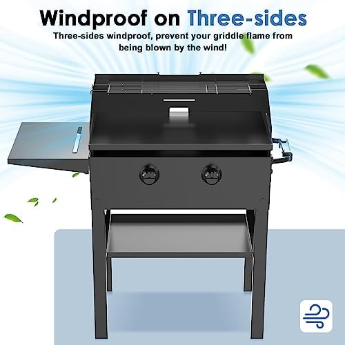 Universal Wind Guard and Warming Rack Set for Griddle 28-36 Inches