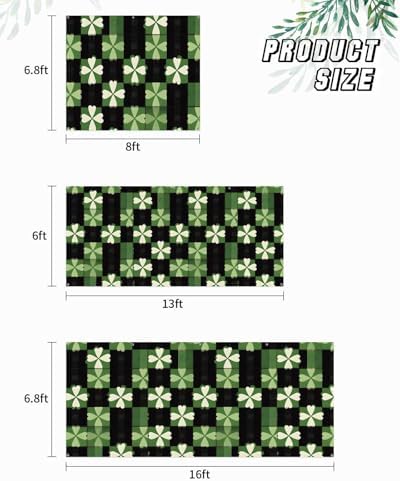 7x8ft St Patricks Day Plaid Garage Door Cover with Grommets