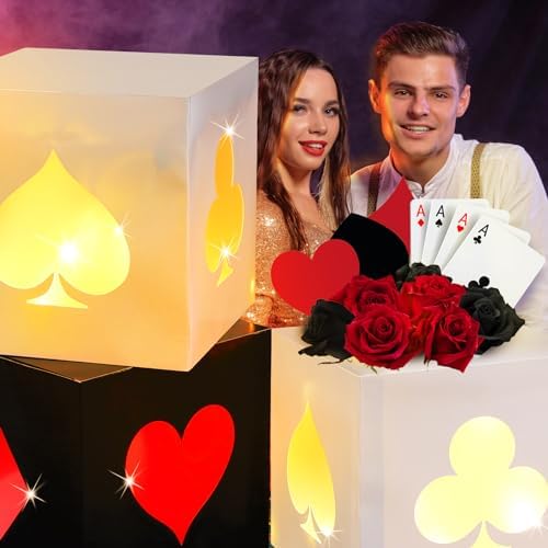 12 Piece Casino Favor Boxes with String Lights