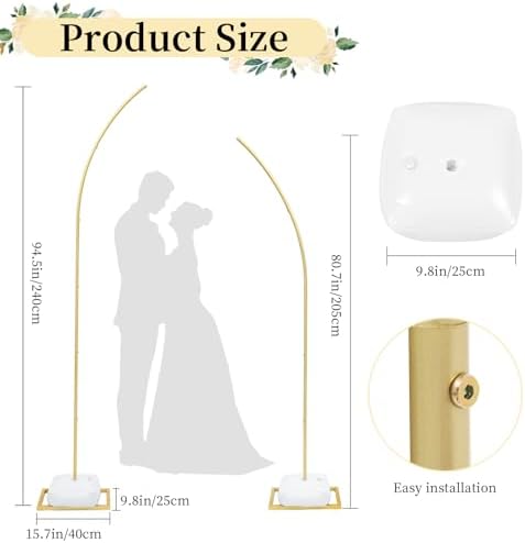 Gold Balloon Arch Stand Kit - 6FT and 8FT