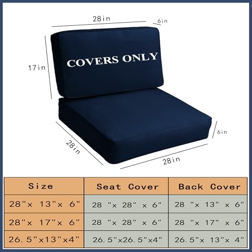Sqodok Deep Outdoor Cushion Covers 4PCS Set