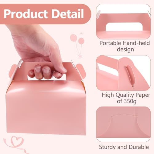 Extrapins 30 Pack Pink Candy Boxes with Handles
