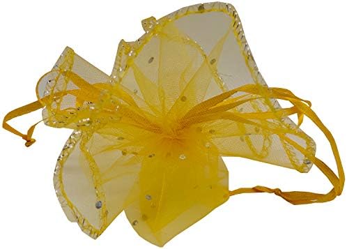 100pcs Gold Sheer Organza Favor Bags