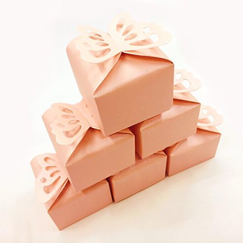 Pink Butterfly Candy Treat Boxes Wedding Favors
