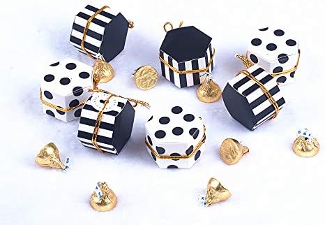 Aimto Black and White Favor Boxes - 50Pcs 2x2x1 Inch