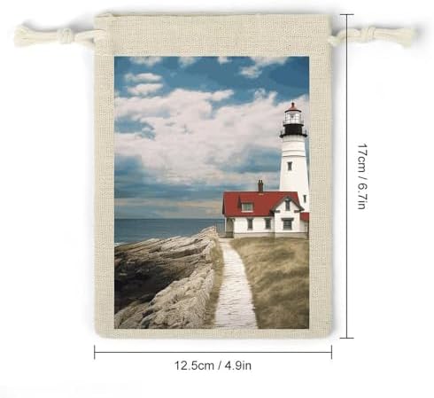 LLUTSNTH 8-Pack Lighthouse Backdrop Drawstring Gift Bags