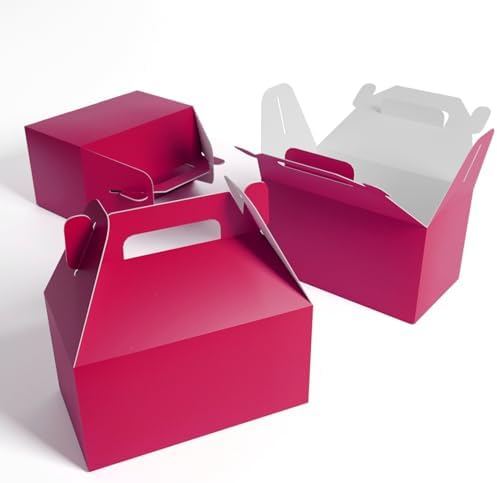 XAGLVV 24 Pack Hot Pink Treat Boxes for Party