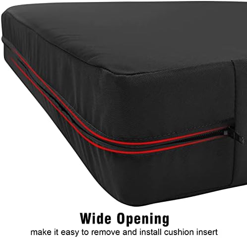 GUEGLSA Outdoor Cushion Covers 22x22x4 Set of 2 Black