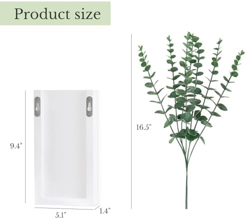 Dahey 2 Pack Wood Wall Planter with Artificial Eucalyptus