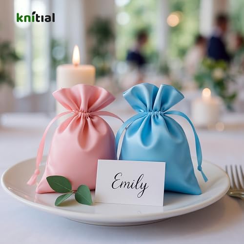 6 Inch x 9 Inch Rose Gold Satin Gift Bags