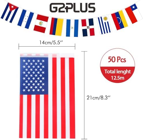 G2PLUS International Flags 50 Country Olympic Pennant Set