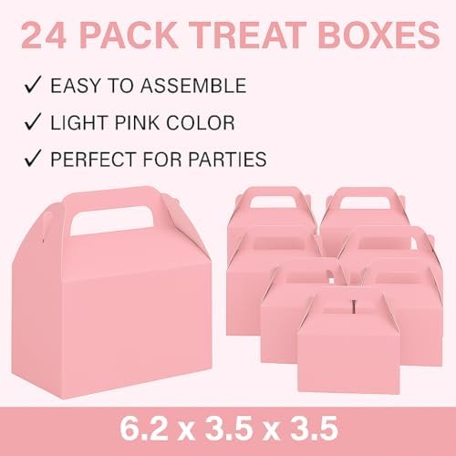 Oojami 24 Pack Light Pink Gable Treat Boxes