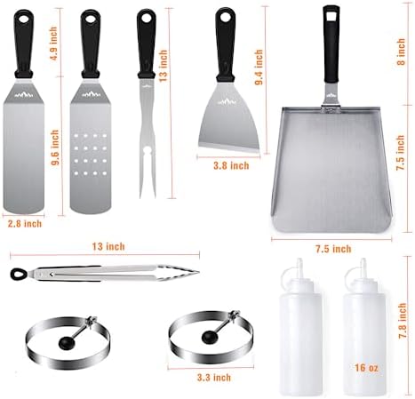 BBQMFG Griddle Accessory Kit 10-Piece BBQ Tool Set