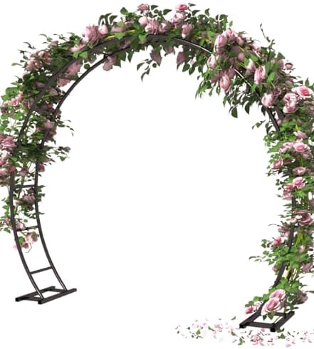 Queension Metal Arch Backdrop Stand 8ft Wide 7ft High Black