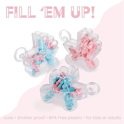 Baby Carriage Acrylic Candy Boxes 12 Pack