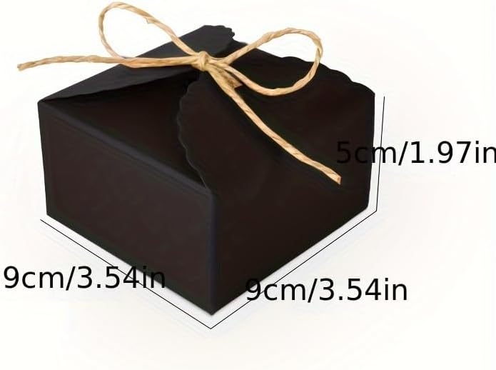 20pcs Black 9x9x5cm Bakery Gift Boxes for Cakes and Treats