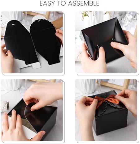 VGOODALL 10PCS Black Gift Boxes with Ribbons