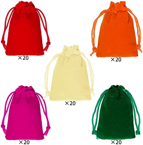 Nydotd Velvet Jewelry Pouches 100pcs 2x28 Inch Drawstring Gift Bags