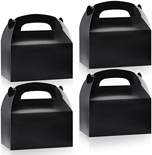 24Pcs Black Gable Candy Boxes with Handles