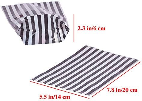 ZOOYOO Black Stripes Cellophane Treat Bags 50 Pack