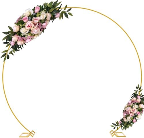 Wokceer 92FT Gold Metal Round Balloon Arch Stand