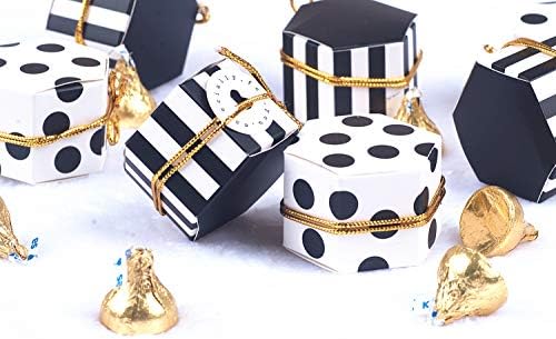 Aimto Black and White Favor Boxes - 50Pcs 2x2x1 Inch