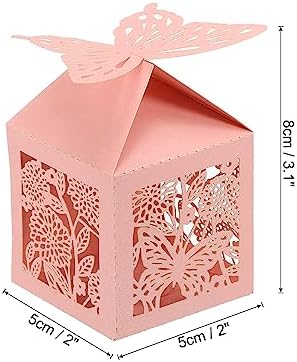 PATIKIL 2x2x31 Pink Favor Boxes 25 Pack