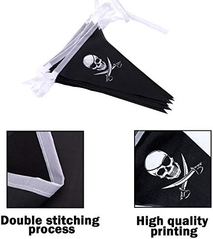 Whaline 315ft Halloween Skull Pirate Flags Bunting