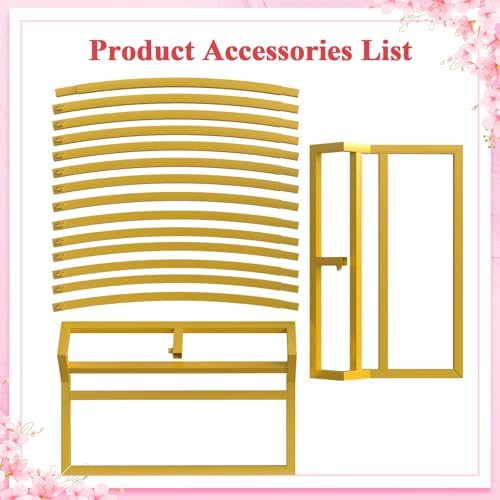 Putros 8FT Gold Round Balloon Arch Stand Wedding Backdrop Frame