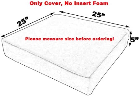Sigmat Outdoor Seat Cushion Cover 25x25x5 2PCS