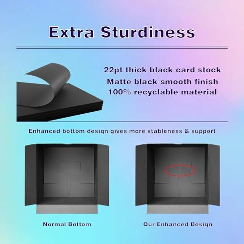 Ueznea Small Black Gift Boxes 50 Pack Kraft Paper Wrap
