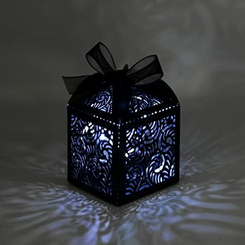 COTOPHER 100Pcs Laser Cut Black Favor Boxes