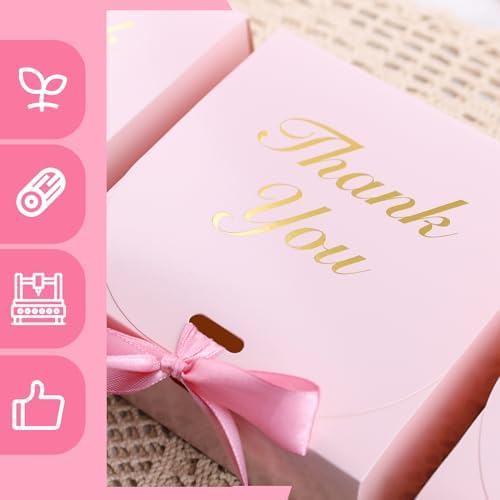 VGOODALL 20PCS Pink Gift Boxes with Bow Ribbons