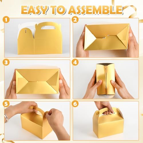 DjinnGlory 36 Pack Metallic Gold Party Favor Boxes