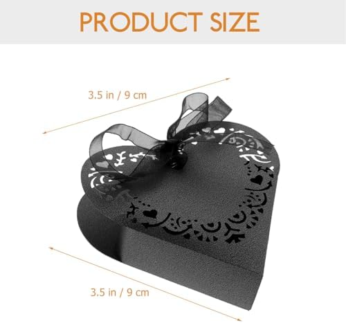 HOMSFOU Heart Shape Wedding Favor Boxes with Ribbons