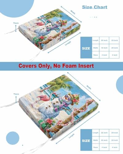 Hokiten Coastal Snowman Christmas Cushion Chair Cover Set of 4
