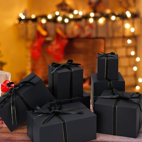 Aosric 24 Pack Black Gift Boxes 4x4x4